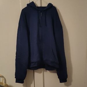 Men's Full Zip Blue Hoodie